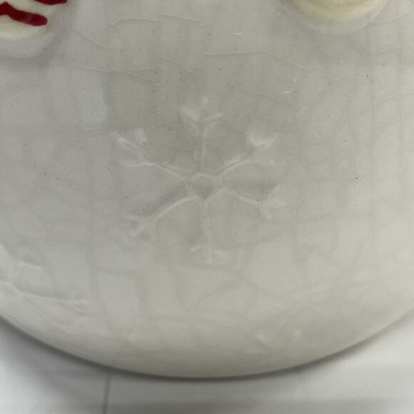 Hallmark Ceramic Cookie Jar Mittens Close Line White Red Green Jingle Bell 7” - Picture 3 of 11